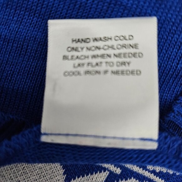 Peanuts Knit Snoopy Ugly Christmas Retro Crew Neck Blue Pull Over Sweater - Picture 5 of 5